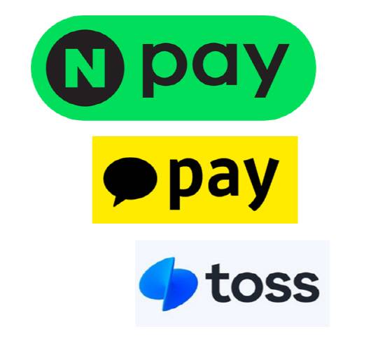 네이버페이, 카카오페이, 토스 CI. <사진=각 사>