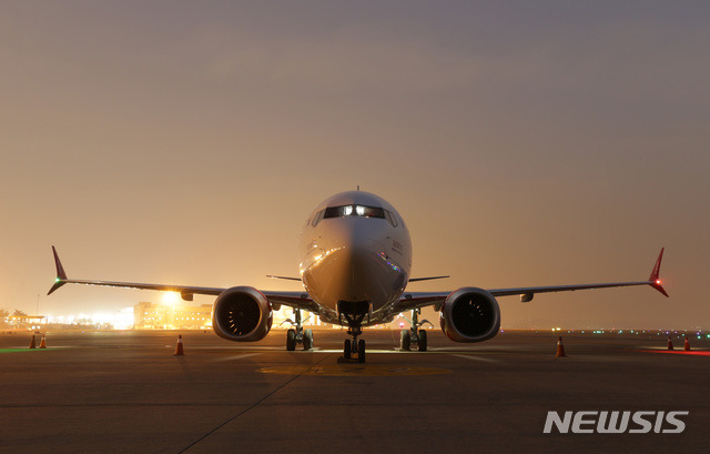 [서울=뉴시스]이윤청 기자 = 사진은 국내 항공사가 도입한 B737-MAX8 기종의 모습. 2024.01.11. (사진=뉴시스 DB)  photo@newsis.com