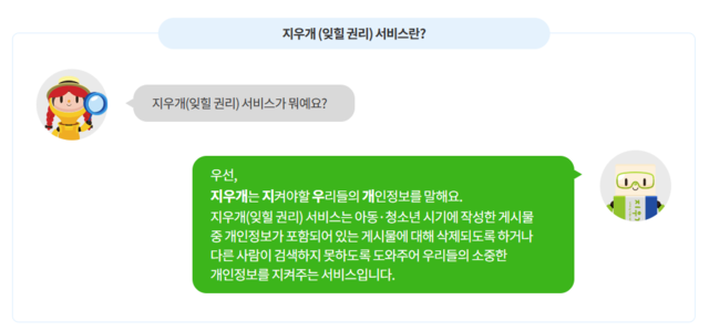 지우개서비스. 개인정보 포털 캡쳐