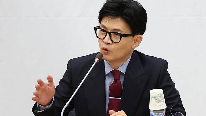 비상대책위 발언하는 한동훈 비대위원장