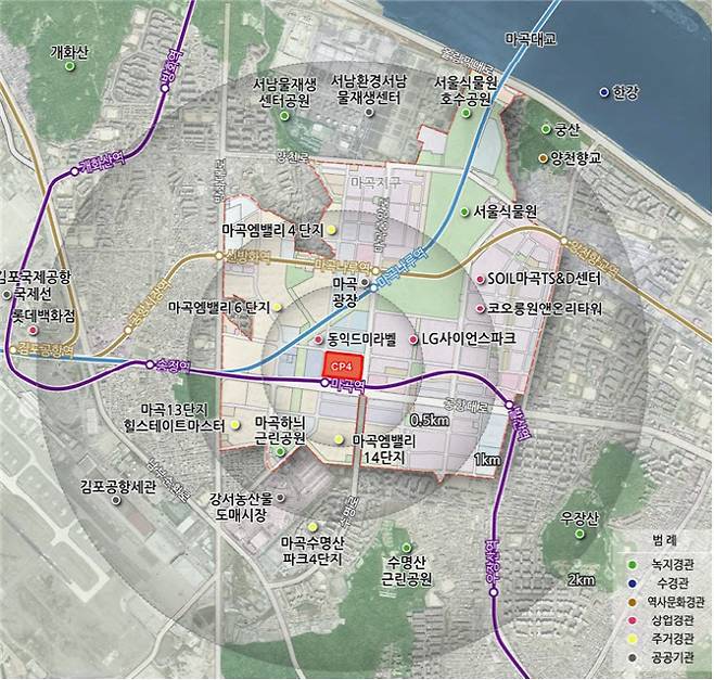 서울 강서구 마곡도시개발사업구역 내 특별계획구역(CP4) 위치도 (자료=서울시)