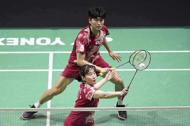 혼합복식 결승에 오른 김원호-정나은. 쿠알라룸푸르|AP 연합뉴스