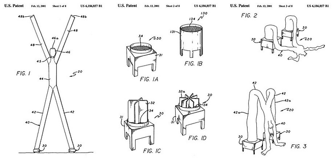 도론 가짓이 출원한 스카이댄서 특허. 2개의 송풍기를 통해 불어넣은 공기가 2개 이상의 송출구로 나가며 불규칙한 움직임을 보여주는 ‘풍선 인형’에 대한 특허는 도론 가짓의 소유가 됐다. “아니 그걸 왜 당신이 출원하세요. 님 도란?”이라는 말이 절로 나온다. [사진 출처=구글 특허]