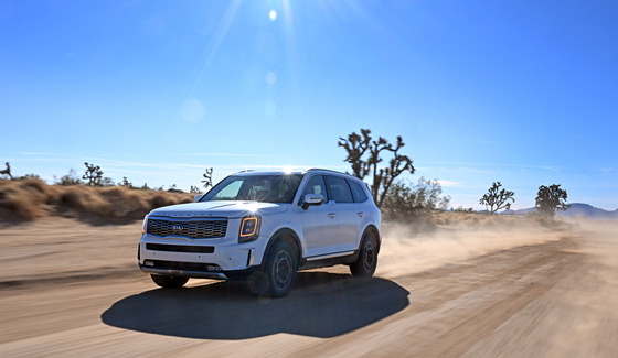 Kia Telluride SUV under a performance test at Hyundai's California Proving Grounds, California City. [HYUNDAI MOTOR]