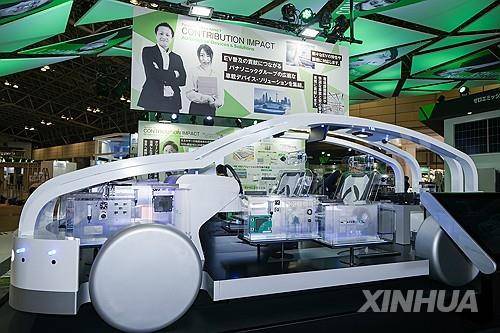 지난해 10월 일본 지바의 국제 전자기기·IT 기술 전시회 'CEATEC'에서 제시된 파나소닉의 전기차 설루션
[신화 연합뉴스 자료사진. 재판매 및 DB 금지]