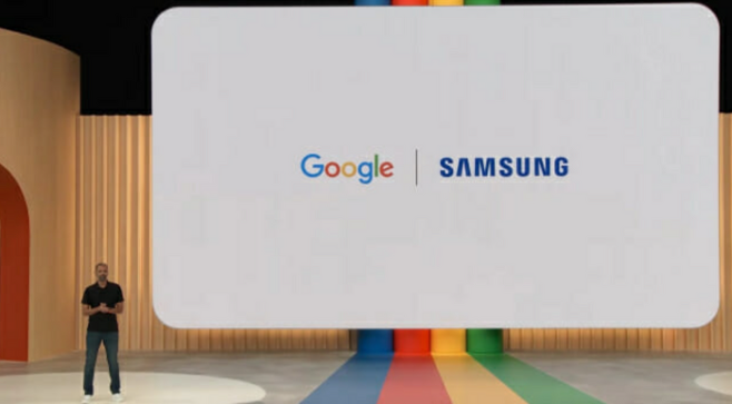 구글 연례 이벤트인 I/O에서 삼성과 협업을 강조하는 구글