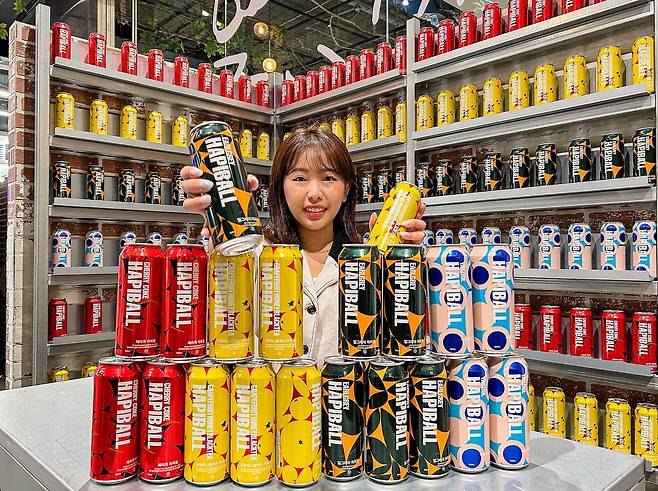 현대백화점 4만5000원짜리 하피볼 하이볼 선물세트를 출시했다. 실속형 선물세트 중 하나다. /현대백화점