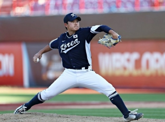 국제무대에서 자신의 존재감을 확실히 각인 시킨 김택연. /사진=WBSC