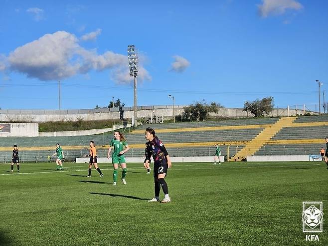 한국 여자 U-17 대표팀과 아일랜드의 경기 장면 [대한축구협회 제공. 재판매 및 DB 금지]