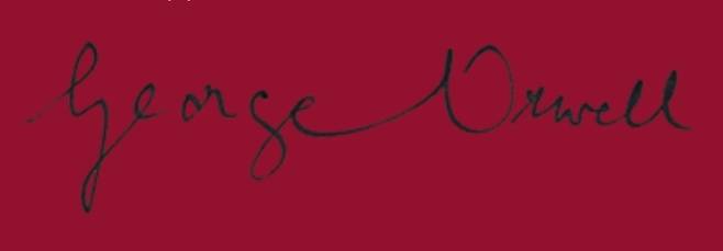 작가 조지 오웰의 서명. [Wikimedia Commons]