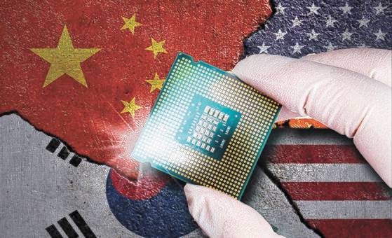 반도체 전쟁에서 한국은 희생양이 될 것인가. [일러스트=김지윤]