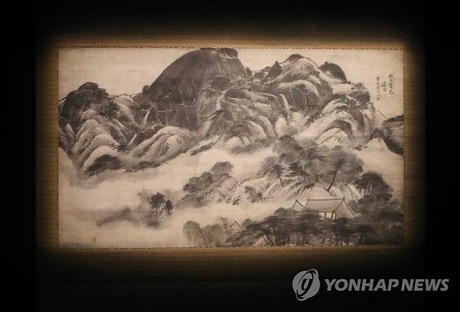 '어느 수집가의 초대' 특별전에서 공개된 '인왕제색도' [연합뉴스 자료사진]