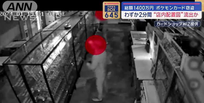가게 방범카메라(CCTV)에 찍힌 절도범들의 모습.(사진출처=ANN)