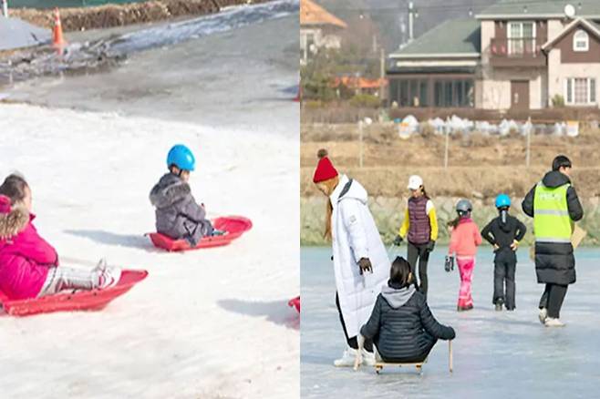 파주 눈 내리는 초리골 눈썰매장