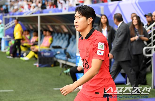 25일(현지시간) 카타르 알와크라 알자누브 스타디움에서 열린 2023 아시아축구연맹(AFC) 카타르 아시안컵 대한민국과 말레이시아의 경기. 이강인이 입장하고 있다. 알와크라(카타르)=박재만 기자pjm@sportschosun.com/2023.01.25/