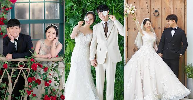 왼쪽부터 첫째 장서은, 둘째 서연, 셋째 서진씨 부부. 경남 고성군청 제공