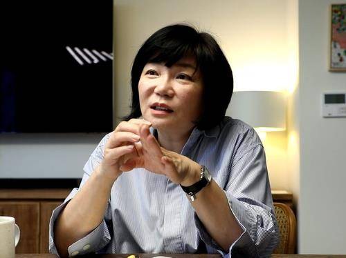 연합뉴스와 인터뷰 중인 스타 강사 김미경 [촬영 정한솔]