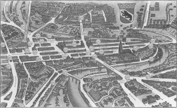 베른의 전기 네트워크 시계들의 모습