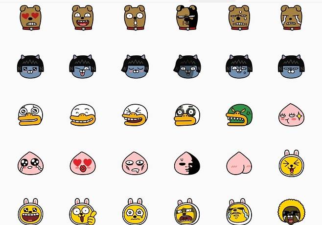 카카오톡이 순차 업데이트를 통해 정리할 예정인 이모지들 (카카오톡 갈무리)