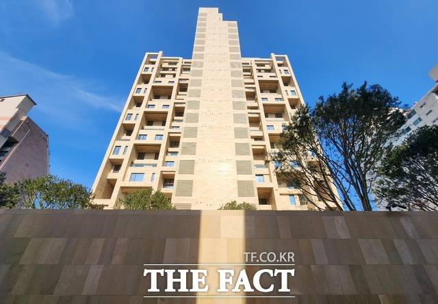 높은 분양가와 유명인들의 분양 소식으로 시선을 모았던 에테르노 청담이 이달 입주를 마쳤다. 에테르노 청담 전경. /최지혜 기자