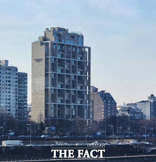 에테르노 청담은 총 29가구 소규모로 구성됐다. 지하 4층~지상 20층 1개 동, 전용면적 244~497㎡다. /최지혜 기자