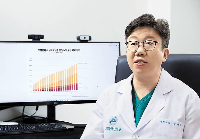 이상지질혈증을 동반한 고혈압 환자가 증가하고 있지만, 약 복용이 제대로 안돼 조절률이 떨어지는 상황이다. 서울아산병원 심장내과 김대희 교수 “약의 개수와 복용 횟수를 줄인 복합체가 좋은 대안이 될 것”이라고 했다./신지호 헬스조선 기자