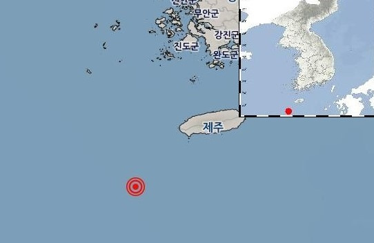 기상청 "제주 이어도 북동쪽 바다서 3.8 지진…피해 없을 듯" [기상청 홈페이지 캡처]