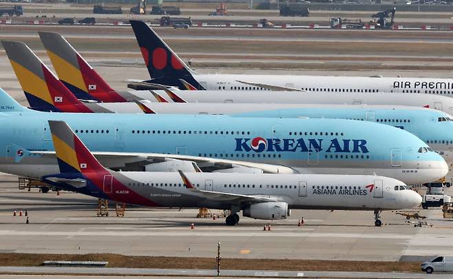 지난해 11월 2일 인천공항 전망대에서 바라본 인천국제공항 계류장 모습.(사진=연합뉴스