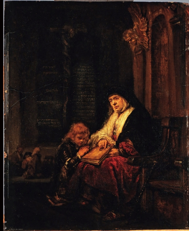 '빛의 화가' 렘브란트 반 레인의 '성소 안에 있는 한나와 사무엘'. 렘브란트가 매년 성소를 방문해 아들을 만났을 한나를 상상해 그린 그림. 성경을 든 한나가 예언자처럼 묘사돼 있다. 비아토르 제공