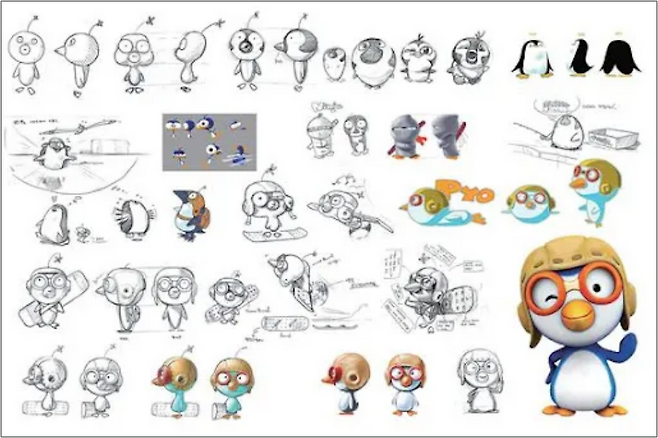 뽀로로 오리지널 드로잉 [사진=오콘]