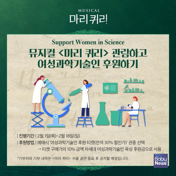 여성과학기술인을 후원하는 뮤지컬 '마리 퀴리'. ⓒ라이브(주)