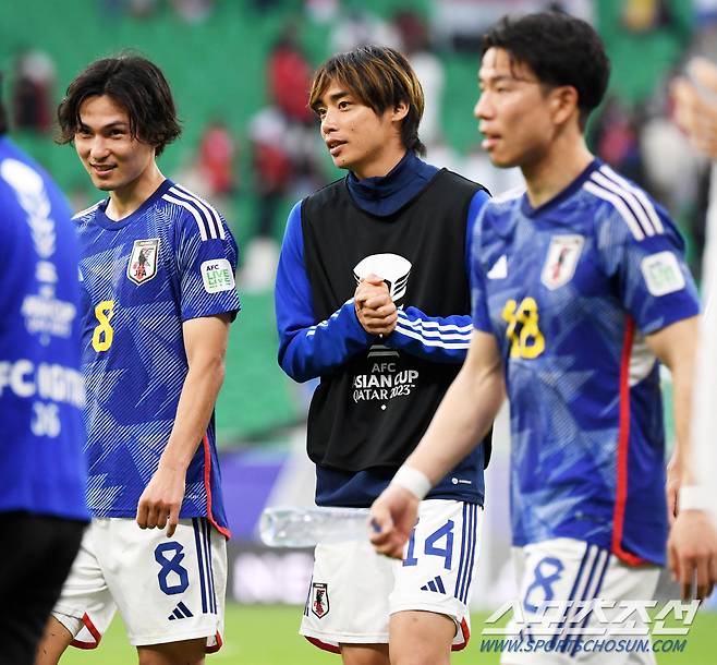 31일(현지시간) 카타르 도하 알투마마 스타디움에서 열린 2023 아시아축구연맹(AFC) 카타르 아시안컵 16강전 바레인과 일본의 경기. 승리한 일본 이토 준야가 기뻐하고 있다. 도하(카타르)=박재만 기자 pjm@sportschosun.com/2023.01.31/