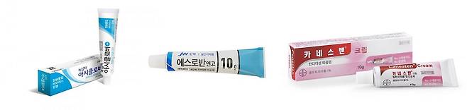 헤르페스 바이러스 감염으로 인한 입술염이 아닌 박탈성 입술염, 접촉성 입술염, 진균성 입술염 등에 아시클로버 연고를 발랐다간 증상이 개선되지 않을 수 있다./사진=녹십자, JW신약, 바이엘코리아