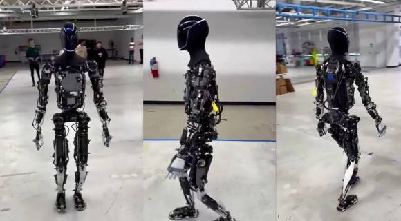 테슬라 최고경영자(CEO) 일론 머스크가 옵티머스가 걸어가는 모습이 담긴 영상을 공개했다.
