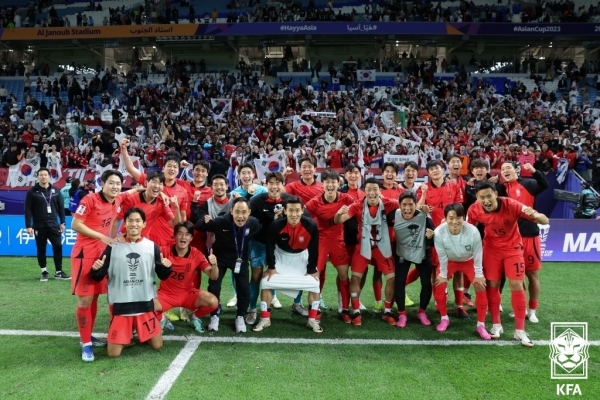 대한민국은 호주를 넘어 당당히 아시안컵 4강에 올랐다. 사진=대한축구협회 제공