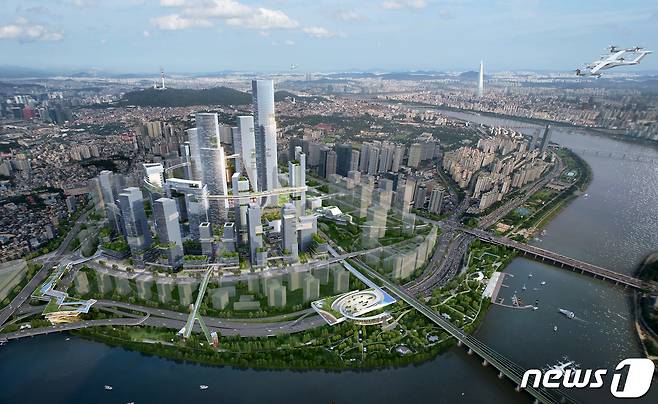 한강에서 바라본 용산국제업무지구 전경(서울시 제공).