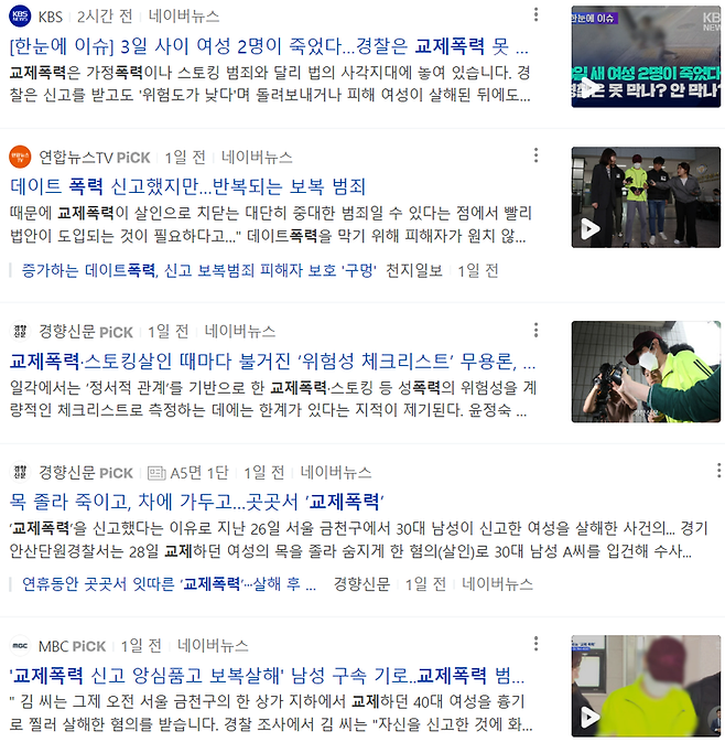 ▲ 교제폭력, 데이트폭력 관련 보도