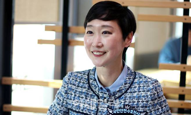 이지은 더불어민주당 11호 영입인재. (사진=김유성 기자)