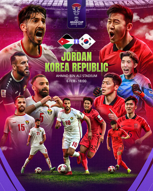 4강전을 앞두고 있는 한국과 요르단. 사진┃AFC