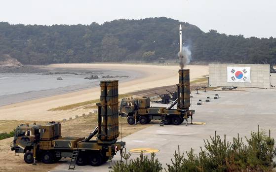 A surface-to-air Cheongung missile developed by the Agency for Defense Development [YONHAP]