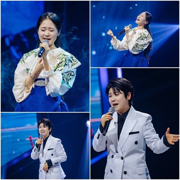 ▲ 6일 방송되는 ‘현역가왕’&nbsp;11회에서는&nbsp;김다현(윗줄)과 마이진이 각각 국악과 고음이라는 필살기로 무대를 선사한다. 제공|크레아 스튜디오