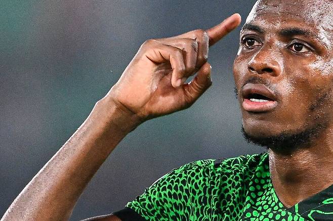 ▲ 아프리카 네이션스컵에 나이지리아 국가대표로 나선 나폴리 공격수 빅터 오시멘. ⓒ연합뉴스/AFP