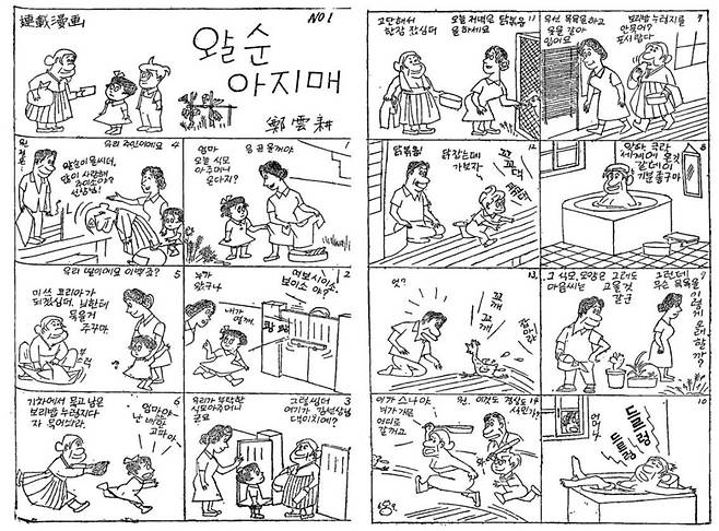 1958년부터 여성지 <여원>에 연재됐던 만화 <왈순아지매>.