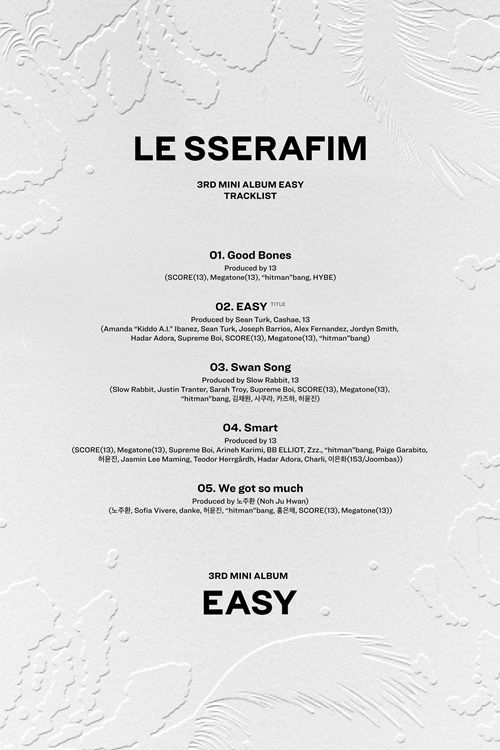 르세라핌(LE SSERAFIM)이 신보의 트랙 리스트를 공개했다. 사진=쏘스뮤직