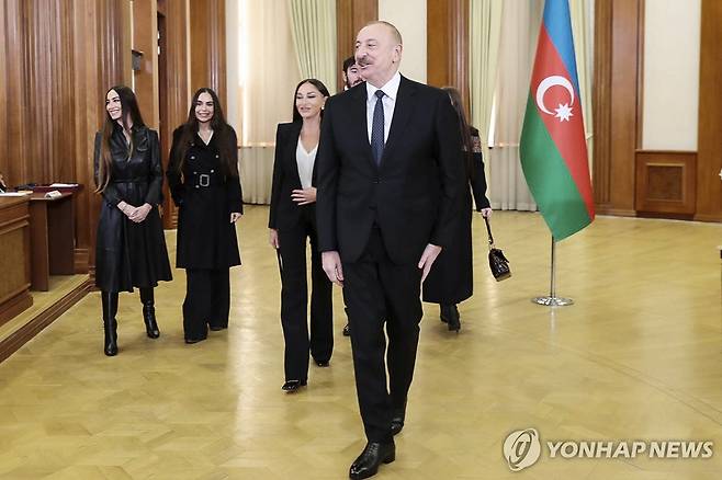 일함 알리예프 아제르바이잔 대통령 [AP 연합뉴스 자료 사진. 아제르바이잔 대통령궁 제공. 재판매 및 DB 금지]