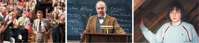 사진 왼쪽부터  영화 ‘오펜하이머’ ‘바튼 아카데미’ ‘추락의 해부’. 유니버설픽쳐스·그린나래미디어 제공