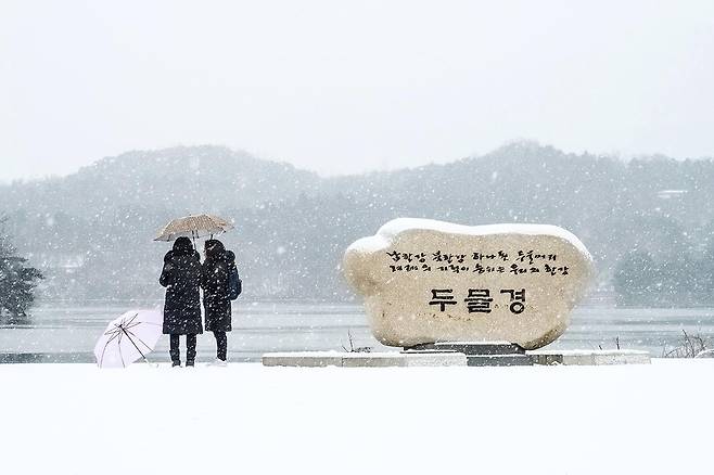 눈 내리는 두물경 [사진/백승렬 기자]