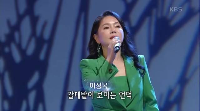 가수 이정옥의 인생곡 '숨어우는 바라소리'는 2000년 후반까지 '한국인이 좋아하는 노래 톱 100' 안에 꼭 들어갈만큼 국민적 사랑을 받았다. /KBS