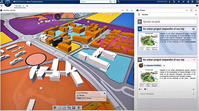 아서버스가 3D익스피리언스 웍스를 활용해 도시 환경을 모델링한 모습 / 출처=IT동아