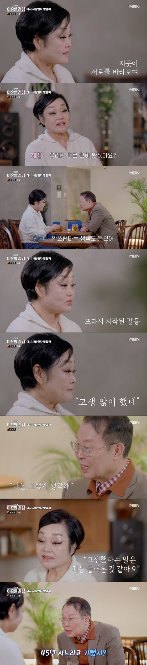 MBN '한번쯤 이혼할 결심' 방송화면 갈무리